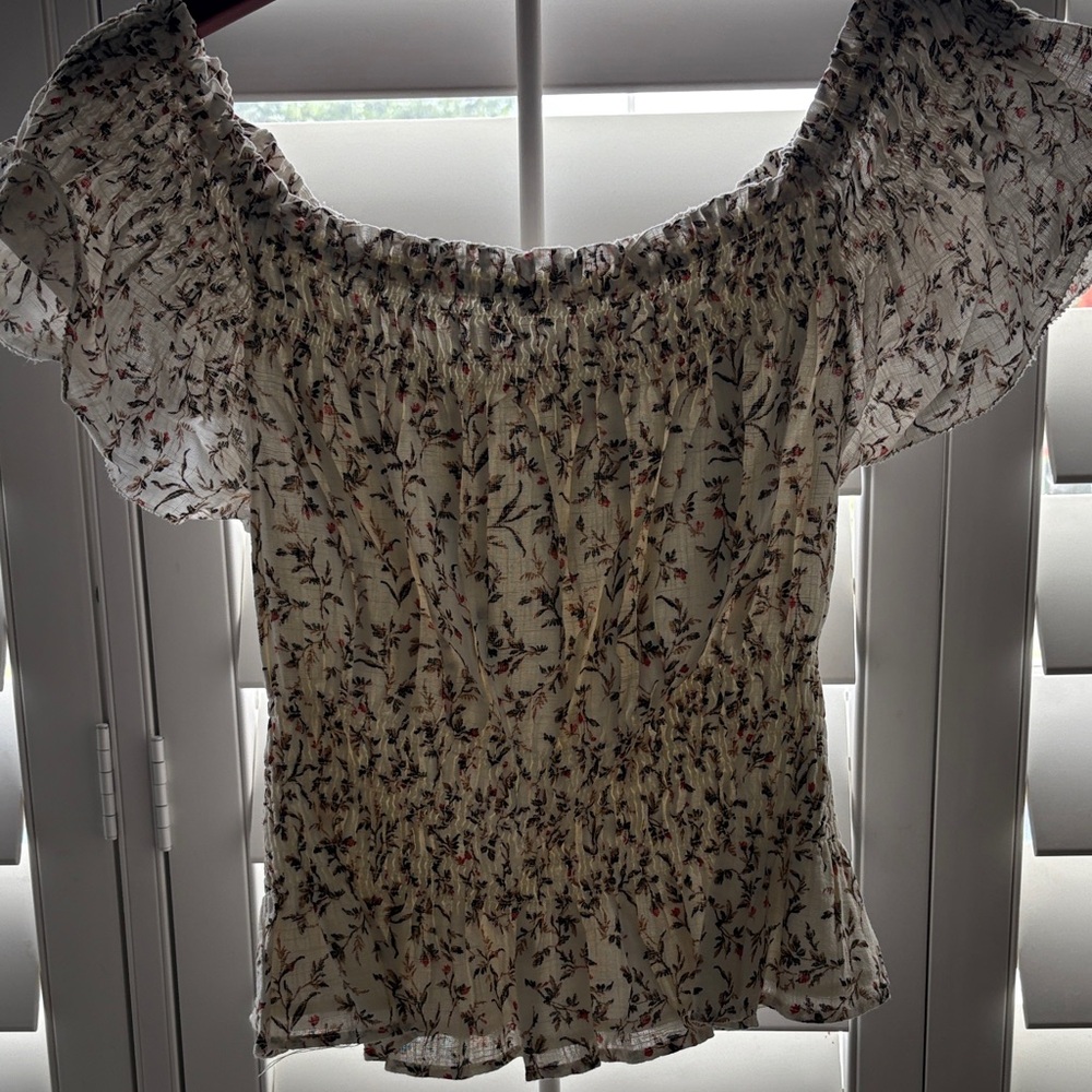 Abercrombie Floral Off-Shoulder Peasant Top